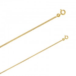 Chaîne plaqué or 18 carats maille gourmette diamantée 1.7 mm de large et 50 cm de long