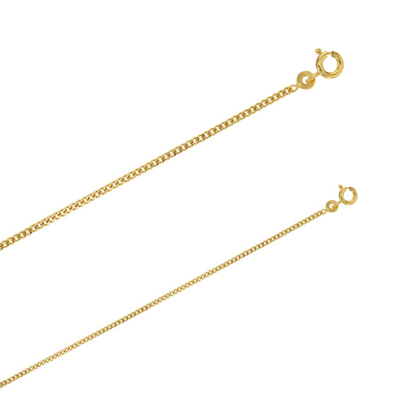 Chaîne plaqué or 18 carats maille gourmette diamantée 1.7 mm de large et 60 cm de long Chaîne plaqué or 18 carats maille gourmette diamantée 1.7 mm de large et 60 cm de long