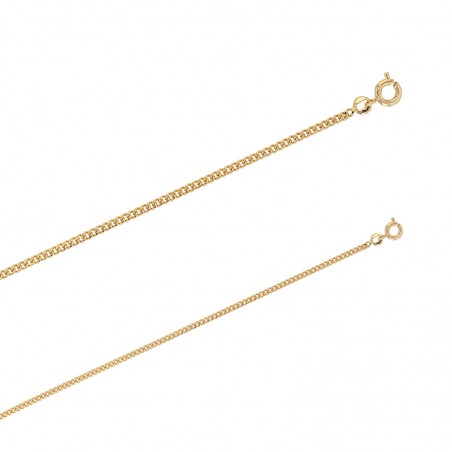 Chaîne plaqué or 18 carats maille gourmette diamantée 2 mm de large et 45 cm de long