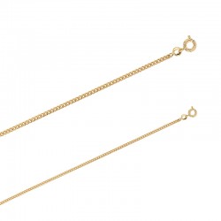 Chaîne plaqué or 18 carats maille gourmette diamantée 2 mm de large et 50 cm de long