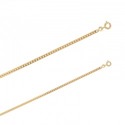 Chaîne plaqué or 18 carats maille gourmette diamantée 2.65 mm de large et 50 cm de long