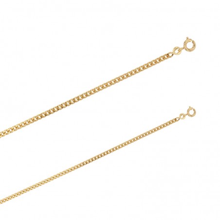 Chaîne plaqué or 18 carats maille gourmette diamantée 2.65 mm de large et 50 cm de long