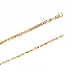 Chaîne plaqué or 18 carats maille gourmette diamantée 3.45 mm de large et 55 cm de long