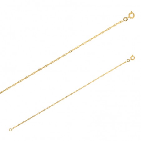 Chaîne maille singapour plaqué or de 1.6 mm de large et 40 cm de long 