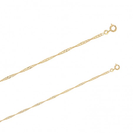 Chaîne maille singapour plaqué or de 2.31 mm de large et 45 cm de long 