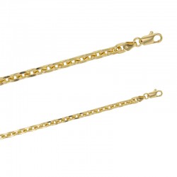 Bracelet plaqué or maille forçat diamantée 5.8 mm de large