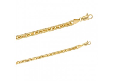 Bracelet plaqué or maille forçat limée 7 mm de large