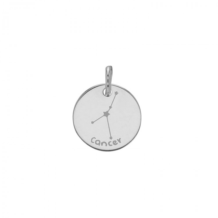 Pendentif argent platiné zodiaque constellations Cancer