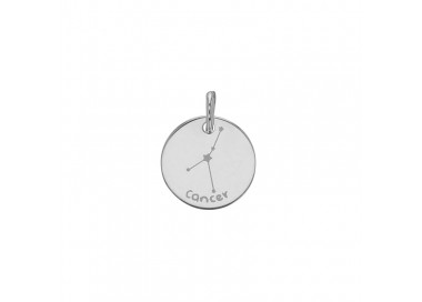 Pendentif argent platiné zodiaque constellations Cancer