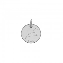 Pendentif argent platiné zodiaque constellations Lion