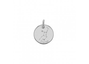Pendentif argent platiné zodiaque constellations Vierge