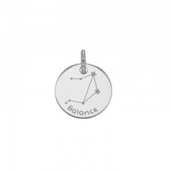 Pendentif argent platiné zodiaque constellations Balance