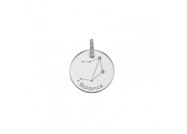 Pendentif argent platiné zodiaque constellations Balance