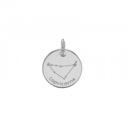 Pendentif argent platiné zodiaque constellations Capricorne