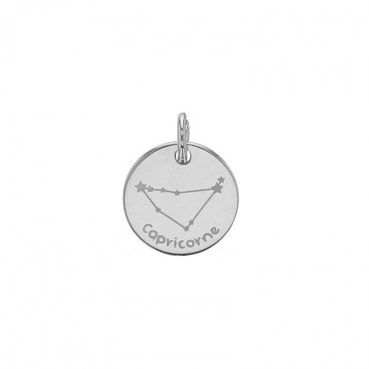 Pendentif argent platiné zodiaque constellations Capricorne Pendentif argent platiné zodiaque constellations Capricorne