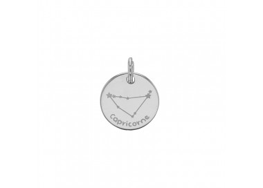 Pendentif argent platiné zodiaque constellations Capricorne