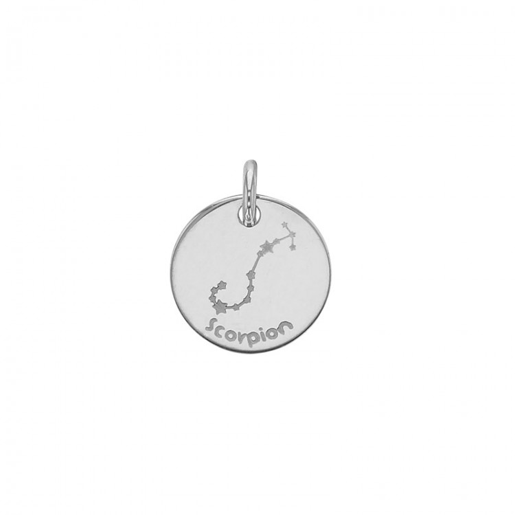 Pendentif argent platiné zodiaque constellations Scorpion Pendentif argent platiné zodiaque constellations Scorpion