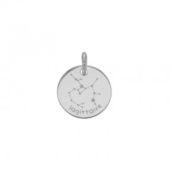 Pendentif argent platiné zodiaque constellations Sagittaire