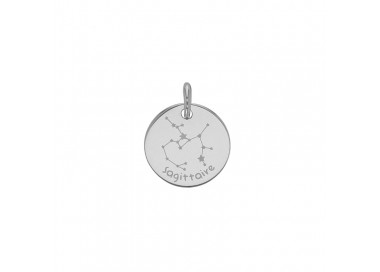 Pendentif argent platiné zodiaque constellations Sagittaire