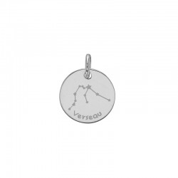 Pendentif argent platiné zodiaque constellations Verseau