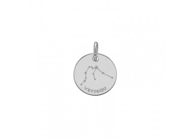 Pendentif argent platiné zodiaque constellations Verseau