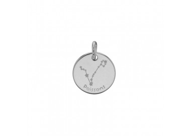 Pendentif argent platiné zodiaque constellations Poisson