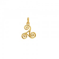 Pendentif corne émail noir plaqué or 18 carats