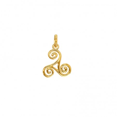 Pendentif corne émail noir plaqué or 18 carats