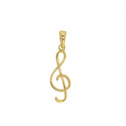 pendentif clé de sol plaqué or
