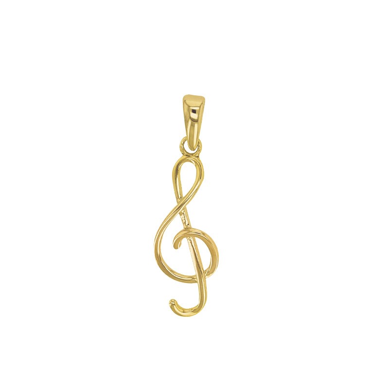 pendentif clé de sol plaqué or pendentif clé de sol plaqué or