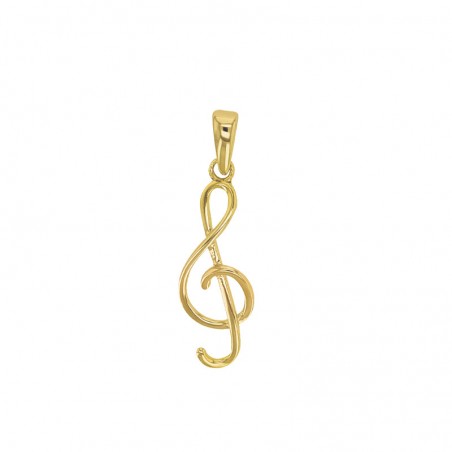 pendentif clé de sol plaqué or