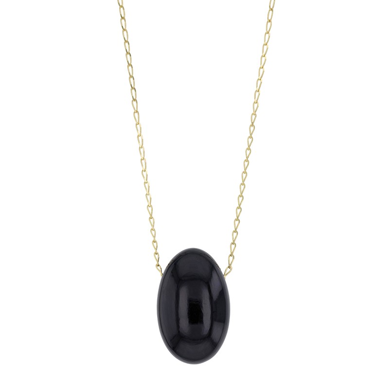Collier Onyx noir, chaîne argent 925/1000 doré Collier Onyx noir, chaîne argent 925/1000 doré