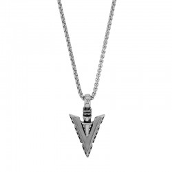 Collier homme en acier inoxydable pendentif pointe de flèche 