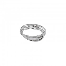 Bague 3 anneaux entrelacés argent rhodié 