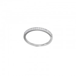 Demi-alliance argent rhodié ornée d'oxydes de zirconium