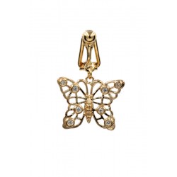clip nombril plaqué or papillon et oxydes de zirconium