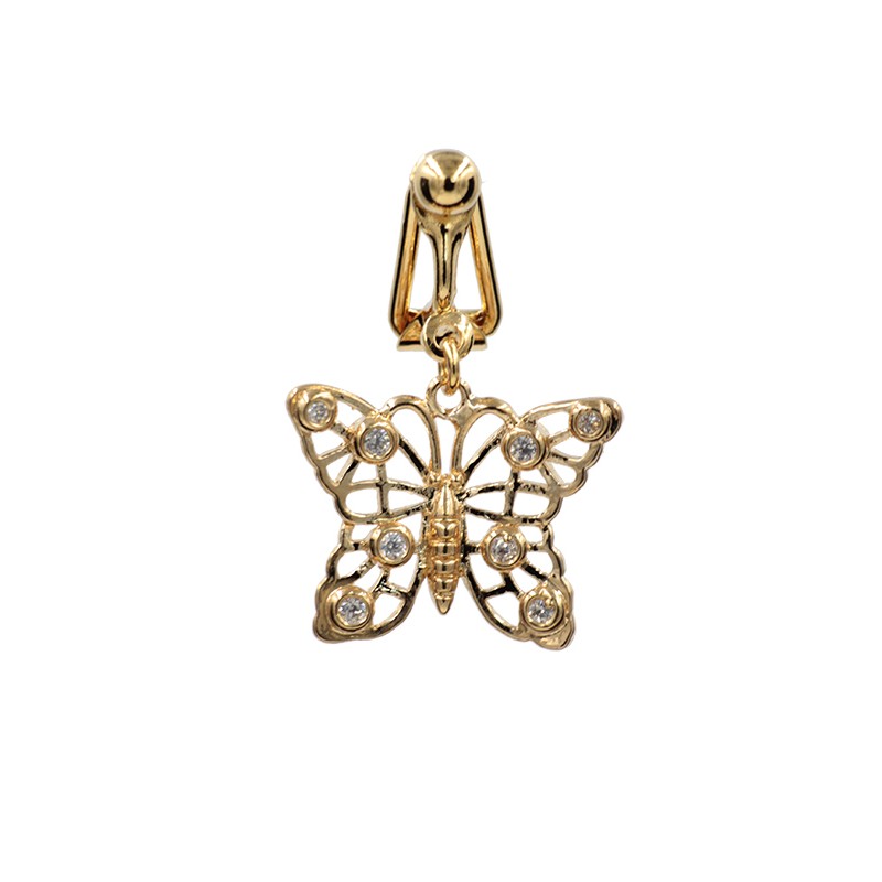clip nombril plaqué or papillon et oxydes de zirconium clip nombril plaqué or papillon et oxydes de zirconium