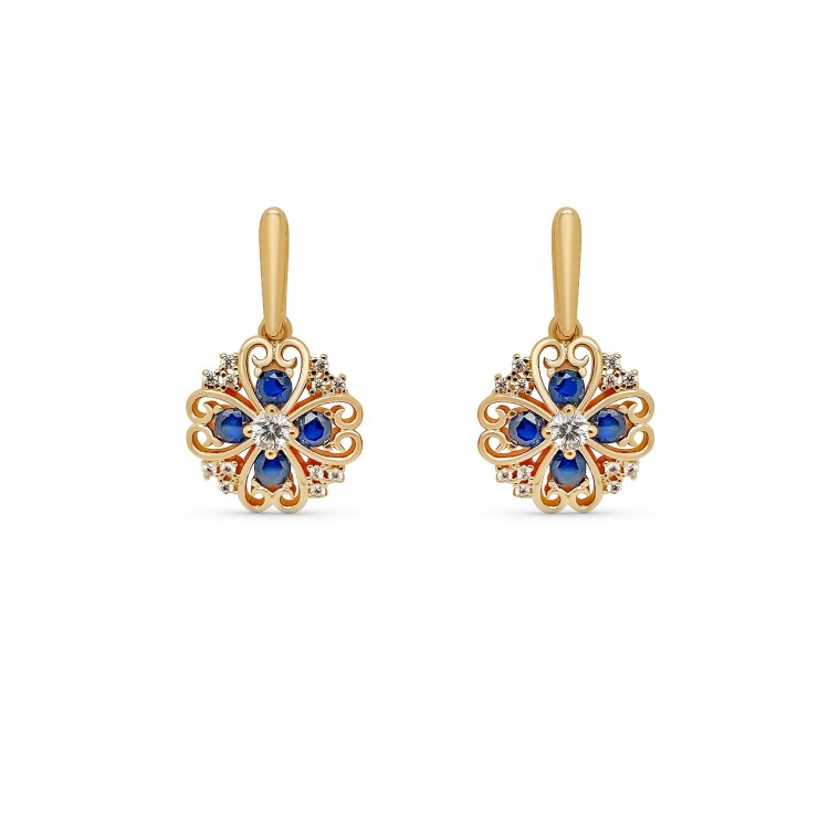 Boucles d'oreilles rosace de coeur plaqué or Boucles d'oreilles rosace de coeur plaqué or