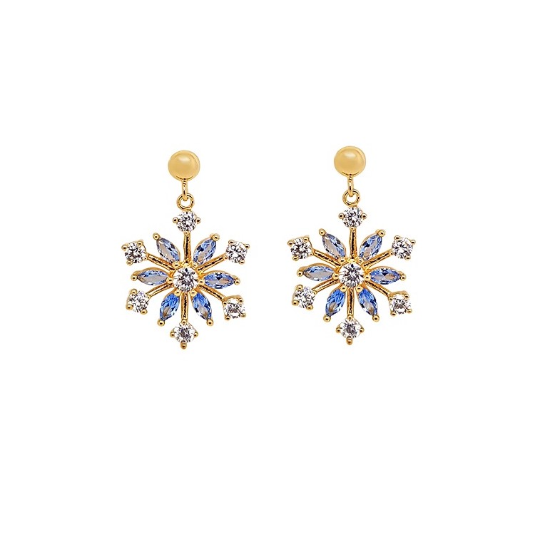 Boucles d'oreilles plaqué or flocon de neige Boucles d'oreilles plaqué or flocon de neige