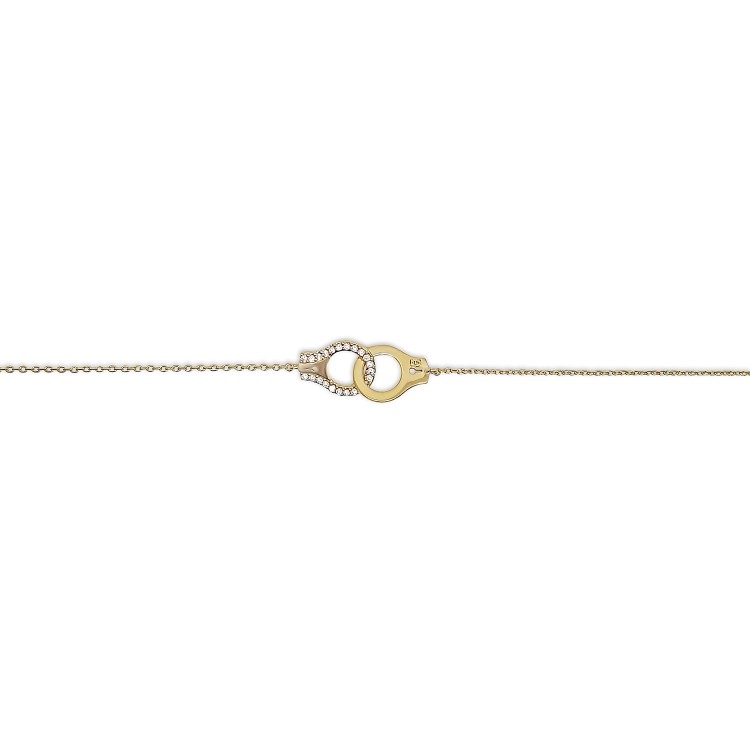 Bracelet menotte avec oxyde de zirconium plaque or Bracelet menotte avec oxyde de zirconium plaque or