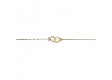 Bracelet menotte avec oxyde de zirconium plaque or