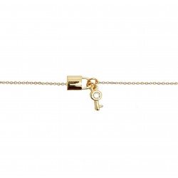 bracelet cadenas et clé plaqué or