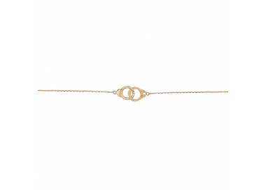 Bracelet fin menotte plaqué or 18 carats