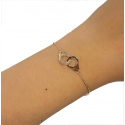 Bracelet chaîne et paire de menotte plaqué or