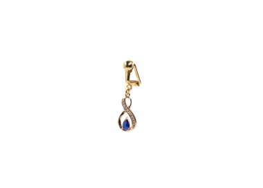 Faux piercing clitoris infini plaqué or bleu saphir