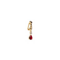 faux piercing capuchon clitoris plaque or cristal rouge
