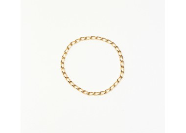 Cockring grande taille 60 mm chaîne gourmette plaqué or