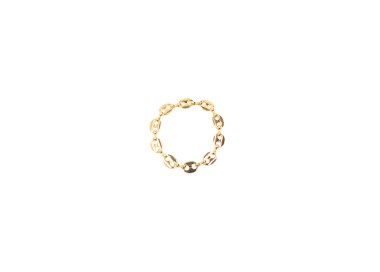 Bague de pénis plaqué or chaîne grain de café de 40 mm