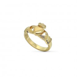Bague plaqué or deux main coeur couronne  plaqué or 18 carats