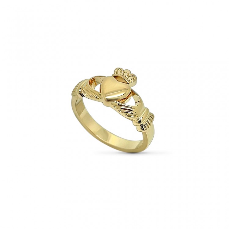 Bague plaqué or deux main coeur couronne plaqué or 18 carats Bague plaqué or deux main coeur couronne plaqué or 18 carats